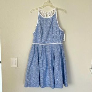 Lilly Pulitzer Tori Dress Size 10 Blue Eyelet